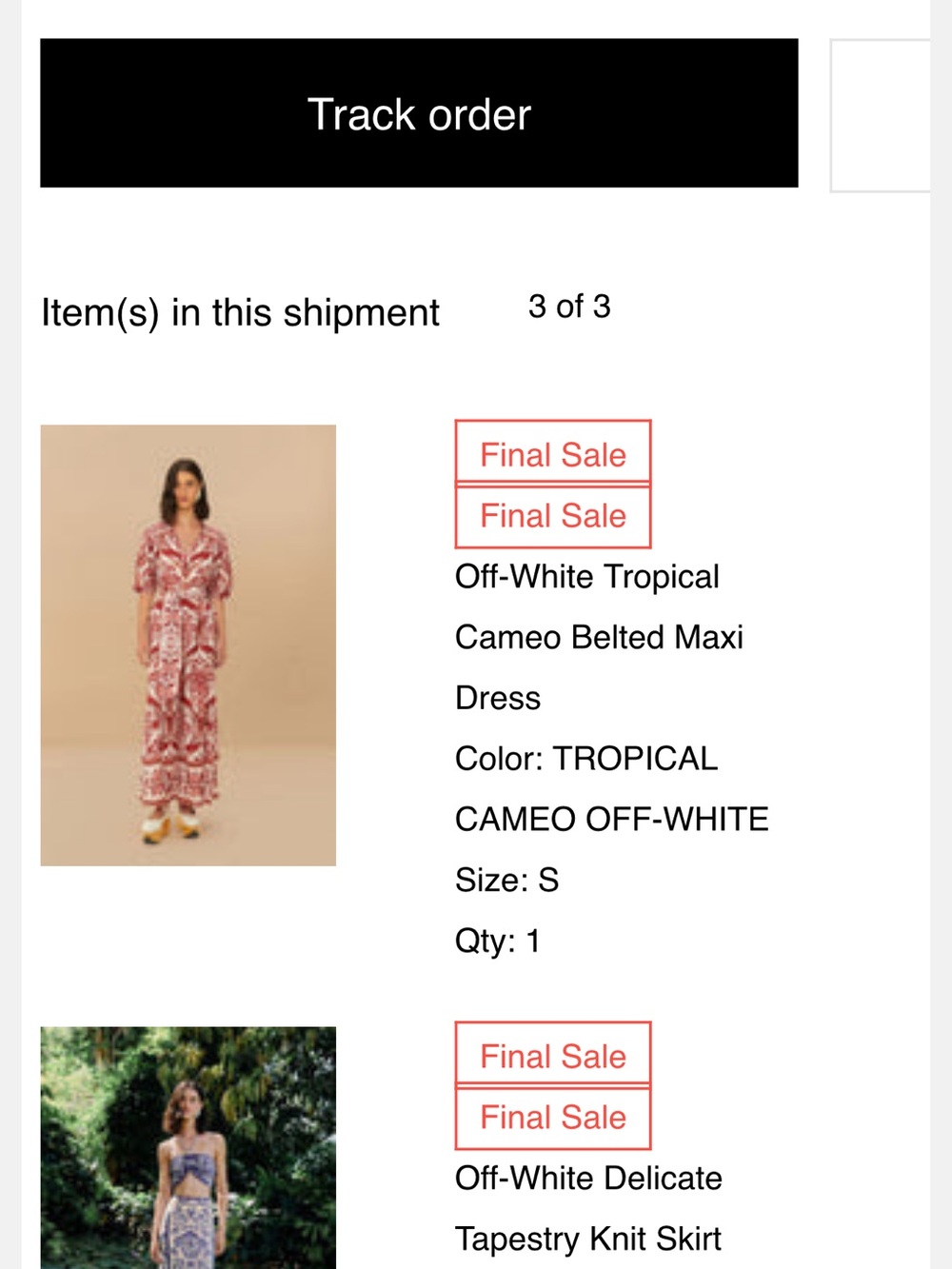 FARM Rio Off-White Maxi Dress with Red Tropical Print